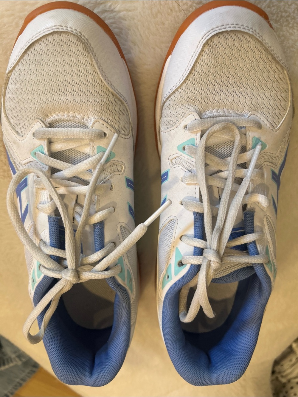 Asics Light Blue Mesh Shoe Tongue with Teal Liner